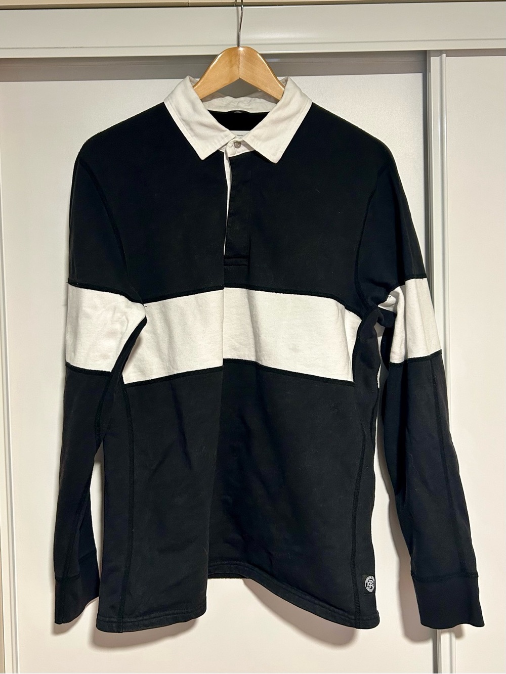 Reigning Champ 🏉 Rugby Sweater in Black & White